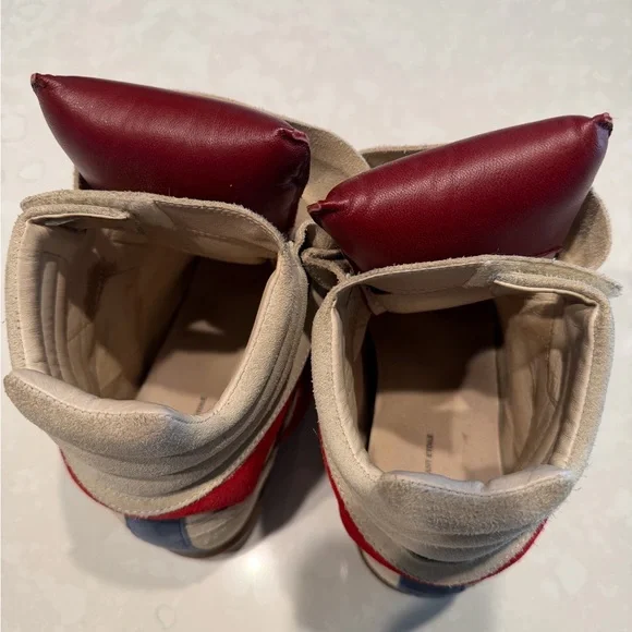 Isabel Marant Tan and Red Wedge Sneakers - Picture 3 of 9